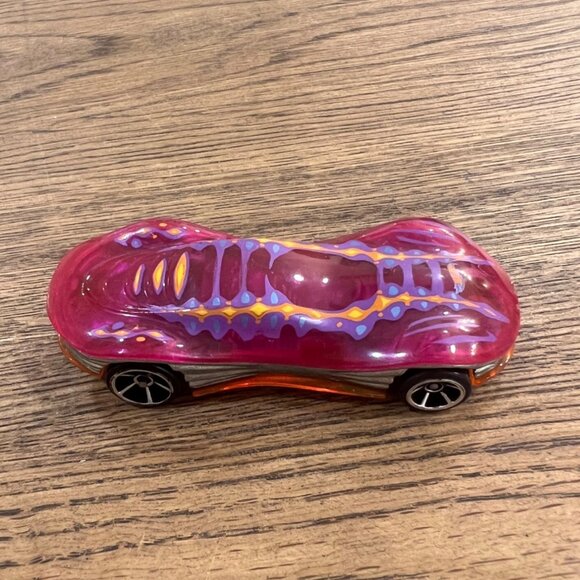 Hot Wheels Clear Speeder Die-Cast Car 2013 Mattel Bright Pink & Orange Design - Picture 2 of 5